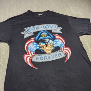 Vintage 80s Bon Jovi Shirt Adult XL Band Tee The Brotherhood Tour 89 Paper Thin